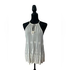 The impeccable pig Elegant White Lace Halter Top